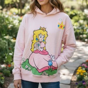 Nintendo Princess Peach Hoodie — Pink — Size L